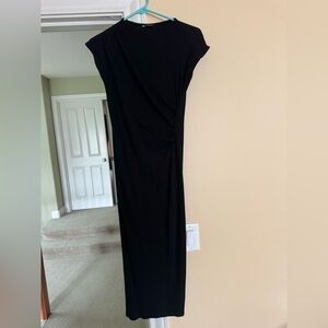 Zara Black Maxi Dress with Side Ruching